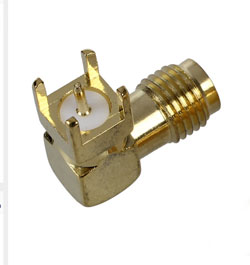 Connector SMA-KWE Female socket on board 90 degrees.