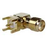Connector SMA-KWE Female socket on board 90 degrees.