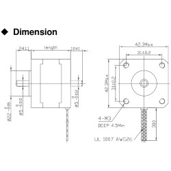 Stepper motor Nema 17 OK42STH47-1684A