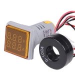 Panel voltammeter AD16-22FVA Yellow 60-500VAC 0-100A