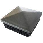 Plug for square pipe<gtran/> 100x100mm internal pyramids. black<gtran/>