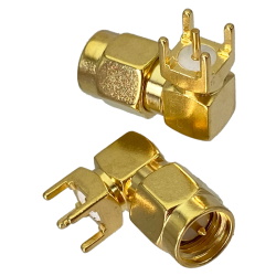 RF connector SMA-JWE male on board 90°