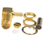 RF connector RP-SMA-KYW1.5 female 90°angled for RG174 cable