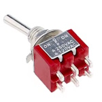 Toggle switch<gtran/> MTS-203 Red ON-OFF-ON 6Pin